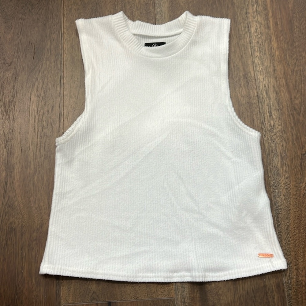 Volcom Lived In Lounge White Soft Ribbed Tank Top